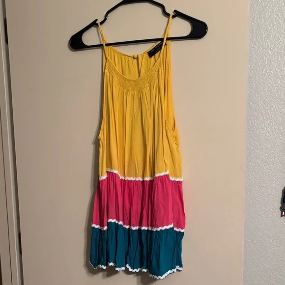 Lane Bryant Colorful Tiered Tank Top - Picture 1 of 1